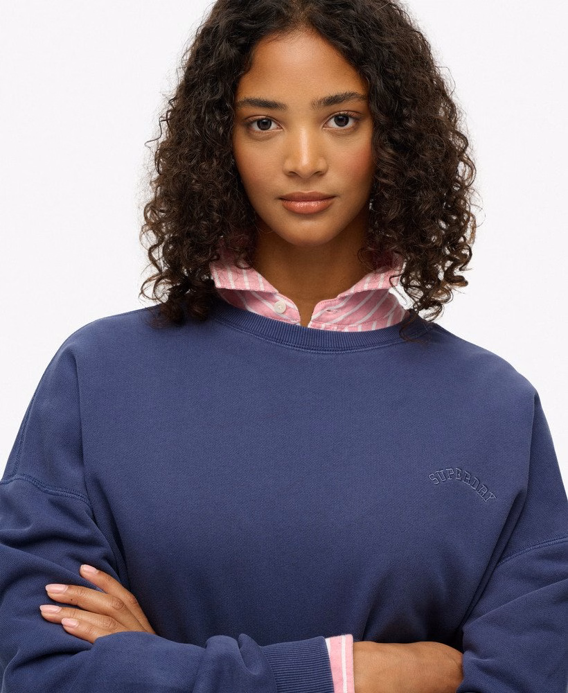 Essential Logo Garment Dyed Crew Sweatshirt