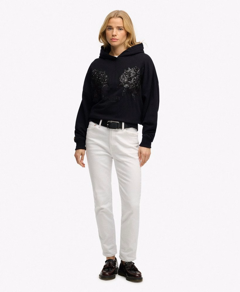 Oversized hoodie met tattoo-versiering