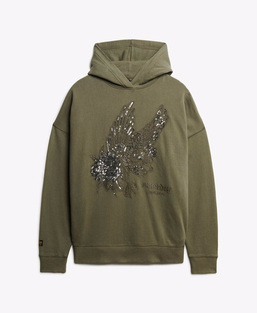 Oversized hoodie met tattoo-versiering