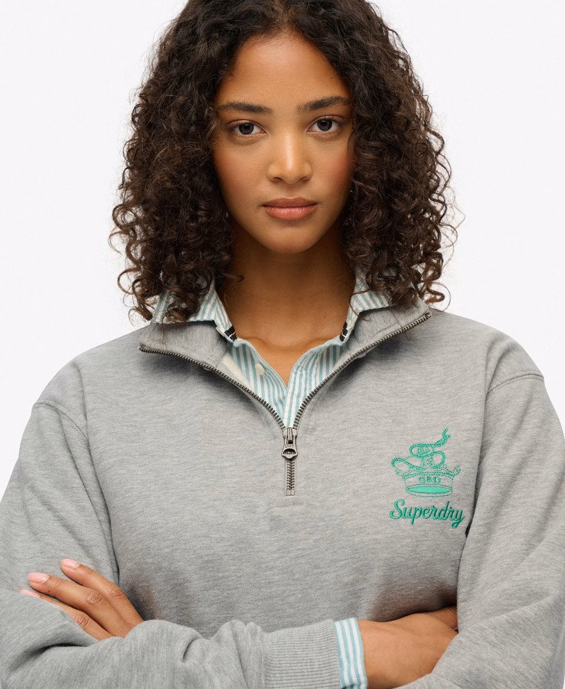 Country Club Crest Half Zip Sweatshirt