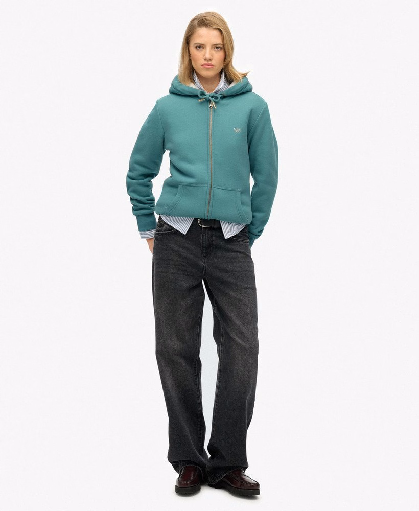 Essentiële Borg gevoerde hoodie met rits