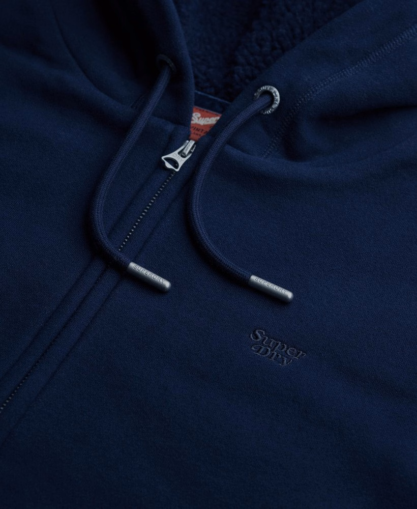 Essentiële Borg gevoerde hoodie met rits