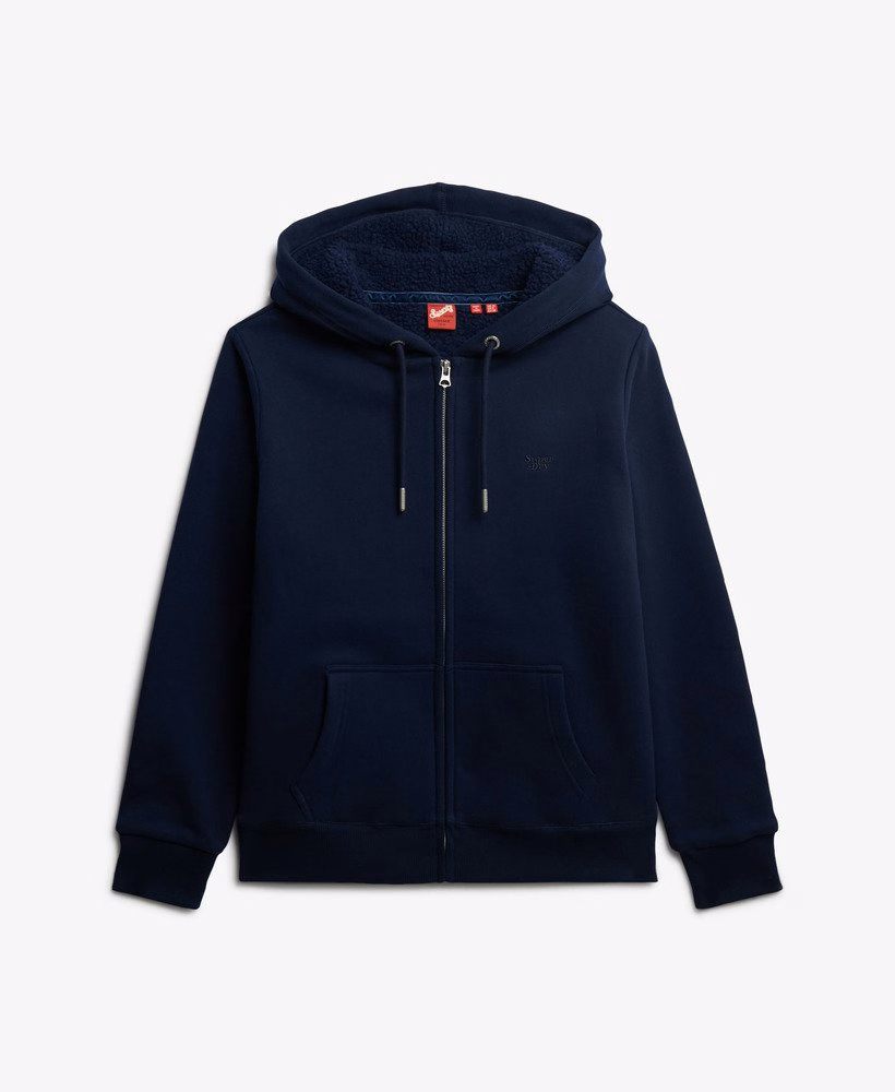 Essentiële Borg gevoerde hoodie met rits