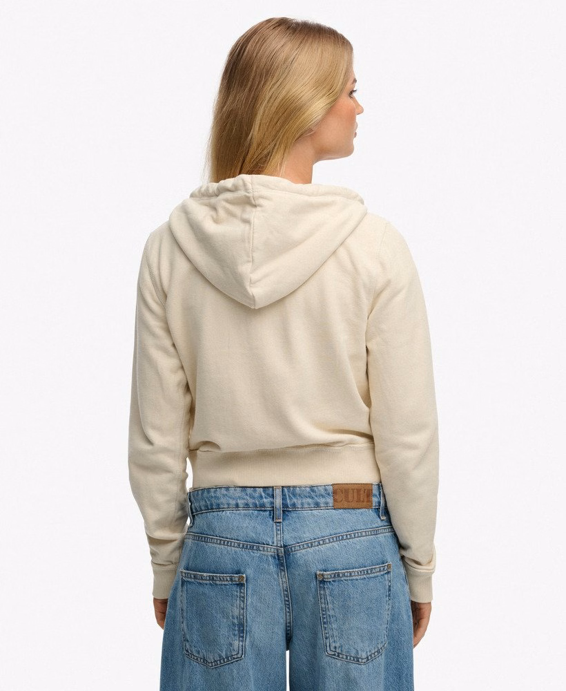 Sportieve, relaxte crop hoodie met rits