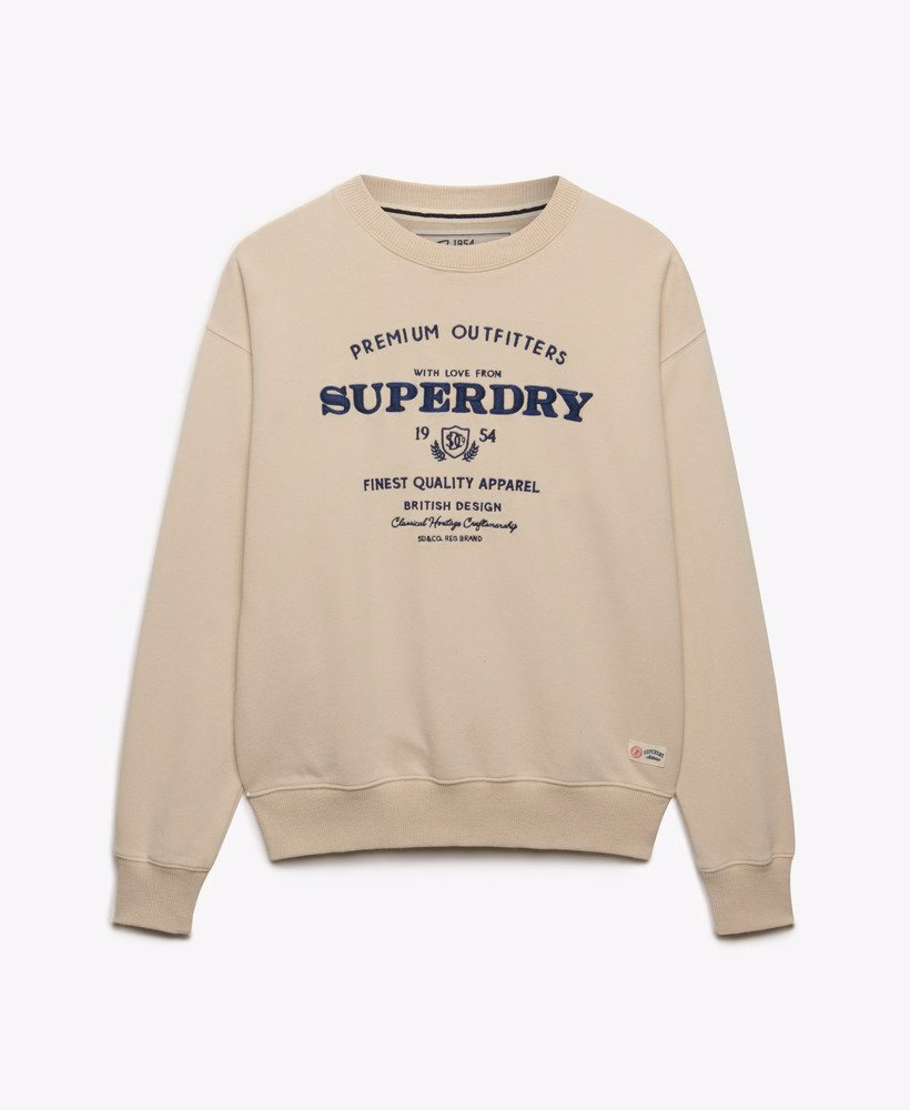 Luxe casual geborduurde losse crewneck sweater