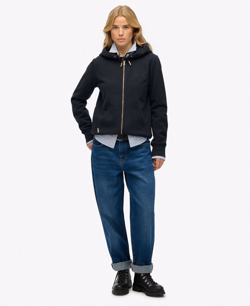 Essential Logo Zip Hoodie Half Brushed