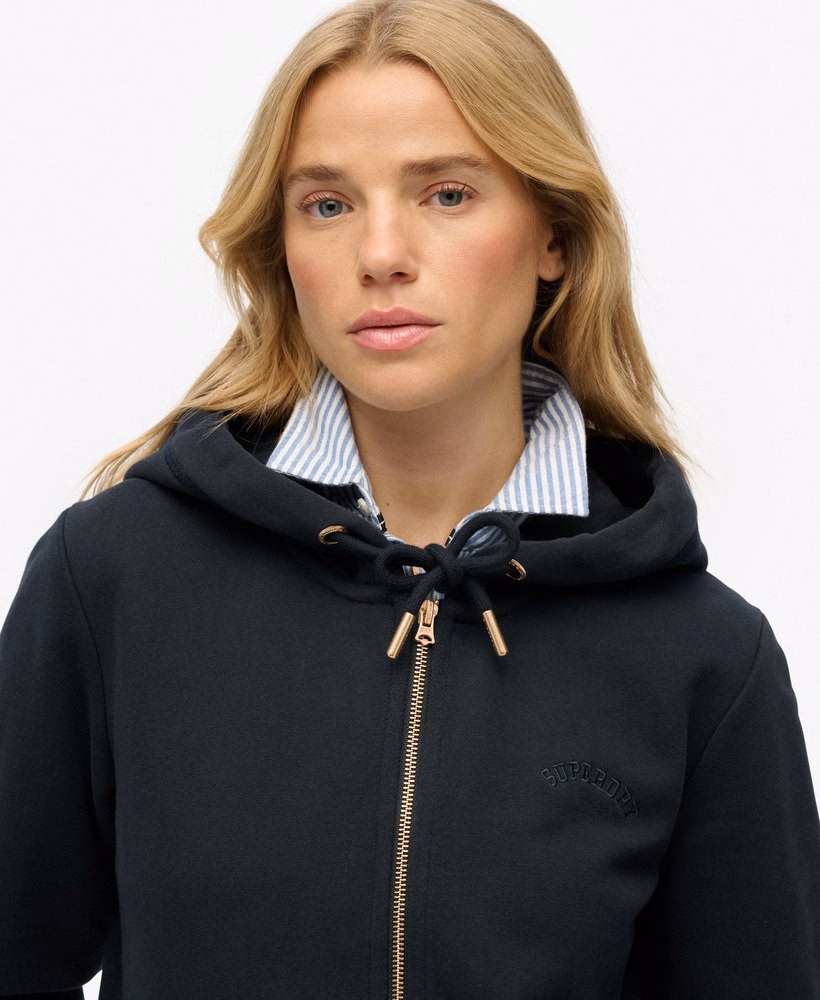 Essential Logo Zip Hoodie Half Brushed