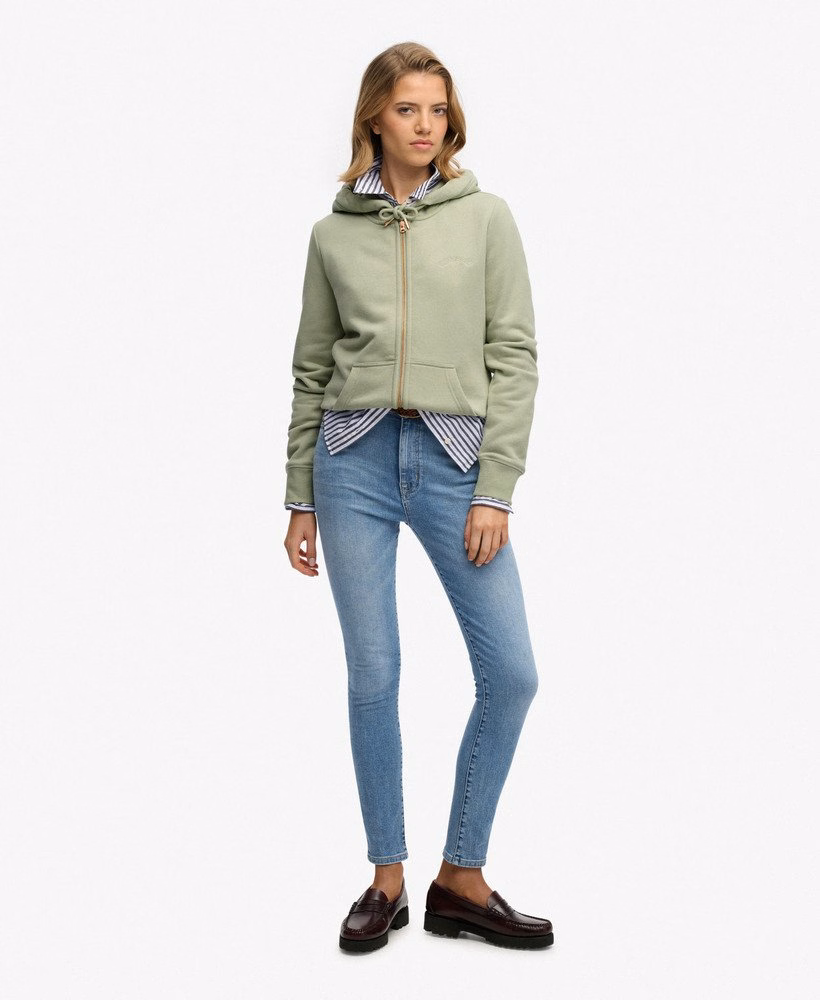 Essential Logo Zip Hoodie Half Brushed