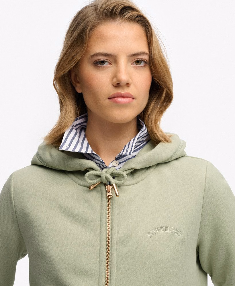 Essential Logo Zip Hoodie Half Brushed