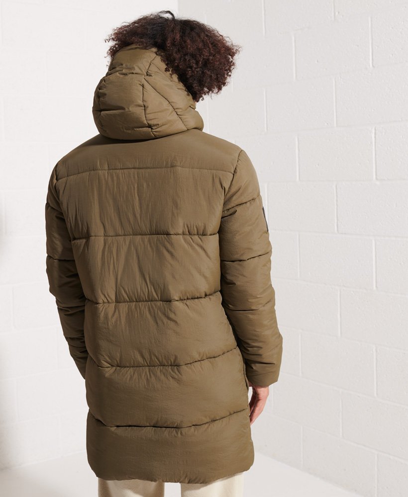 gewatteerde parka van expedition in donker mosgroen.