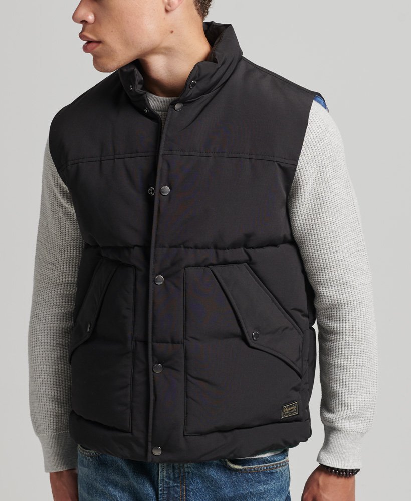 vintage bergvest in gitzwart