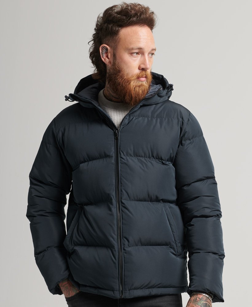korte gewatteerde jas in eclipse navy