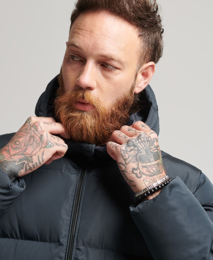korte gewatteerde jas in eclipse navy