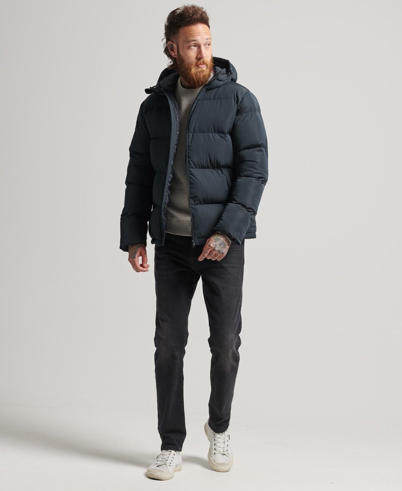 korte gewatteerde jas in eclipse navy