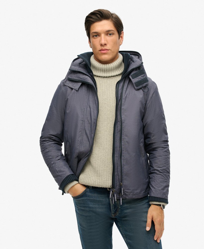 pop zip hood arctic sd-windcheater jacket in navy marlnavy