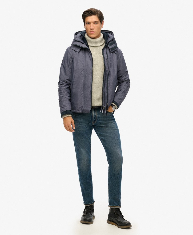 pop zip hood arctic sd-windcheater jacket in navy marlnavy