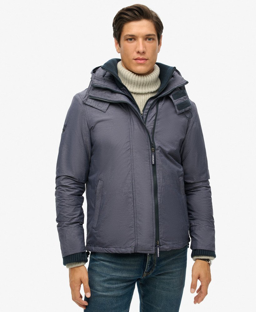 pop zip hood arctic sd-windcheater jacket in navy marlnavy