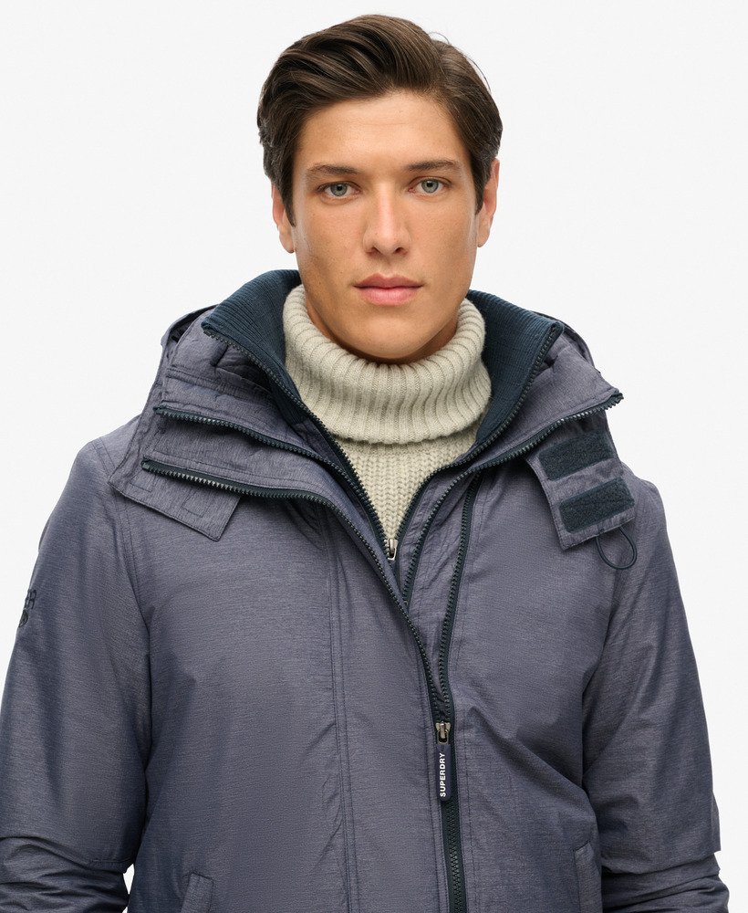 pop zip hood arctic sd-windcheater jacket in navy marlnavy