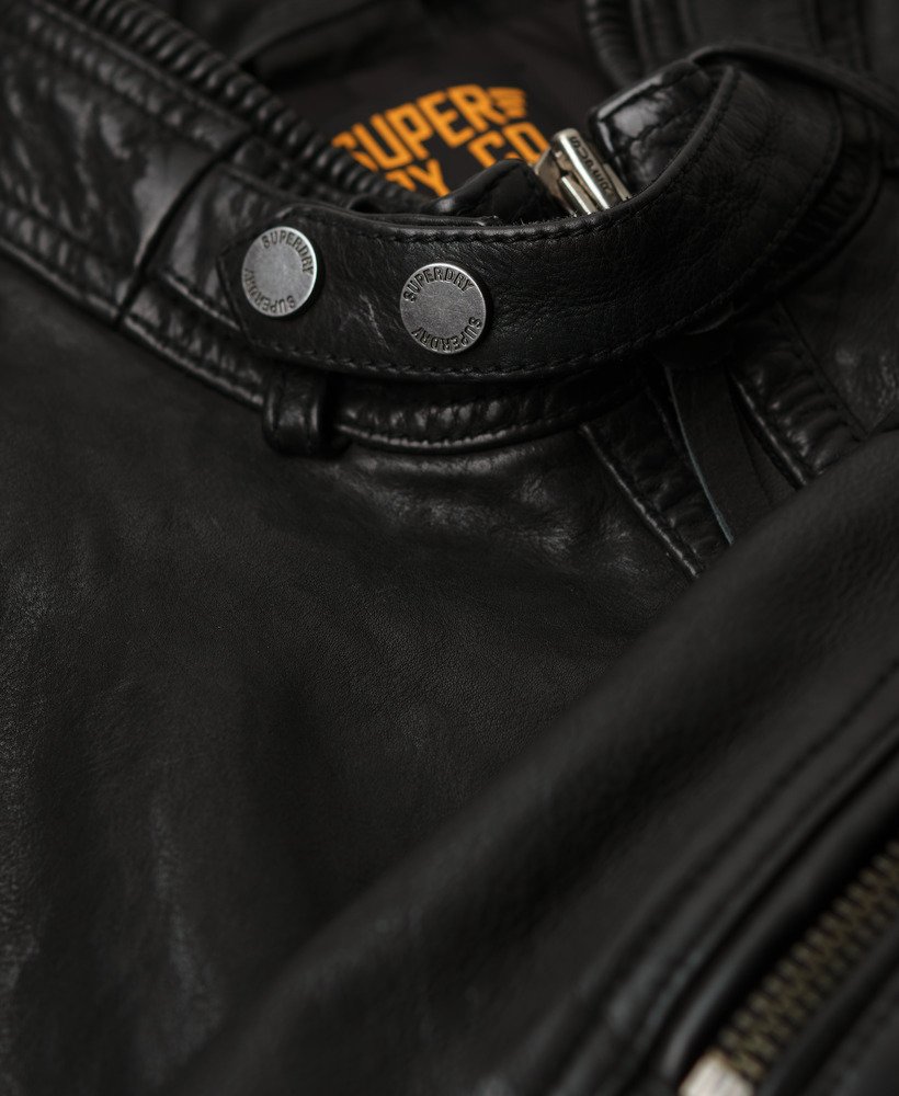 leren racejack in cow indie black