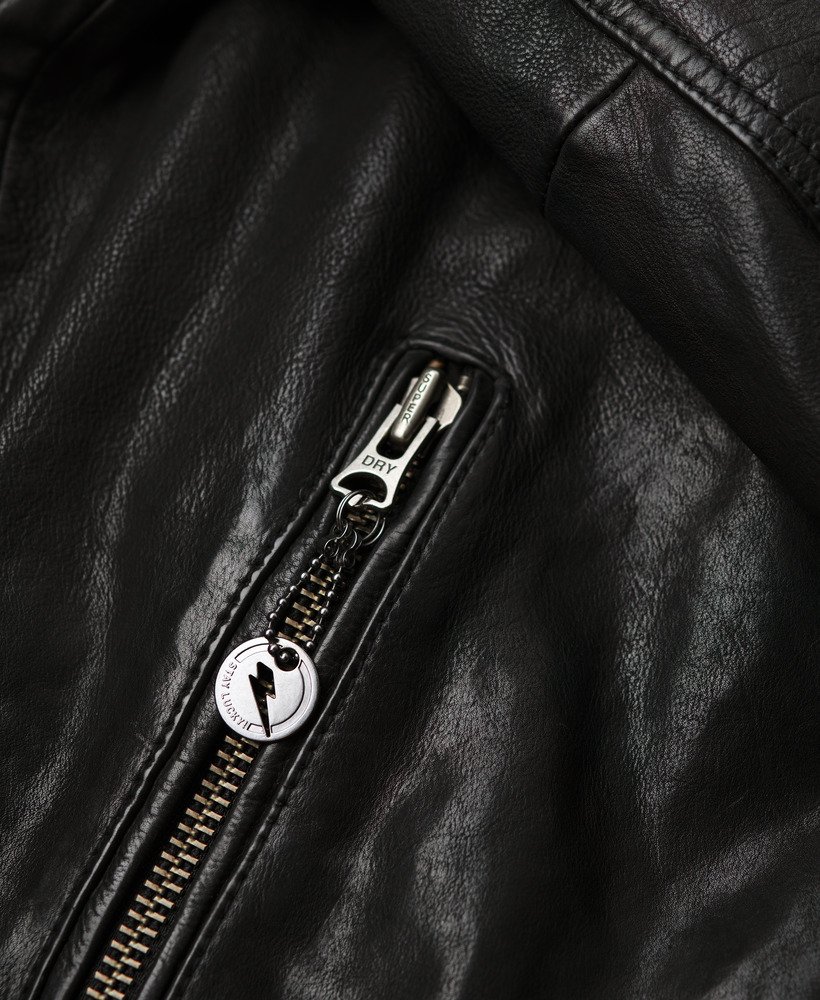leren racejack in cow indie black