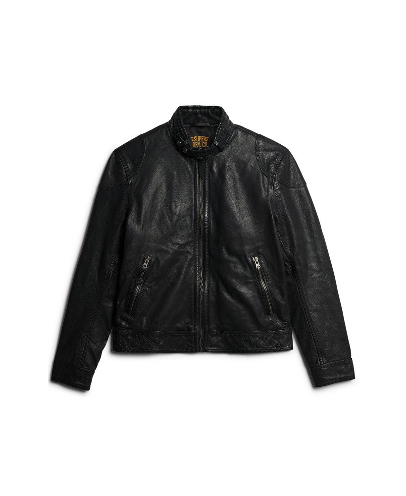 leren racejack in cow indie black