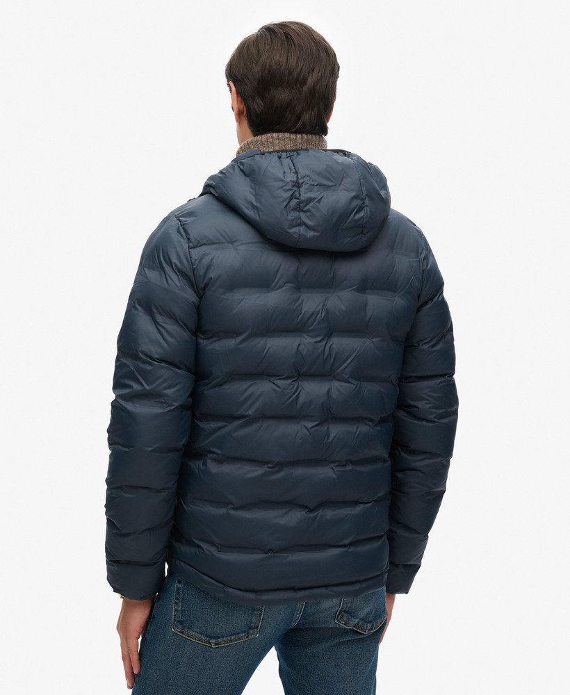korte gewatteerde pufferjas in eclipse navy