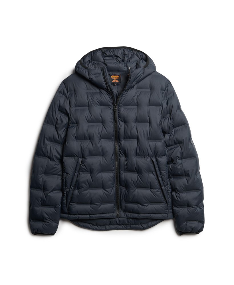 korte gewatteerde pufferjas in eclipse navy
