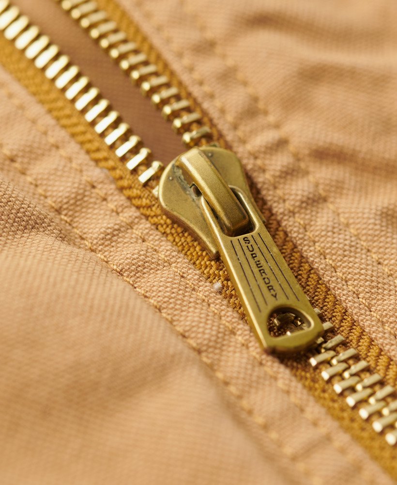 overgebleven werkvest van denim co in tabaksbruin.