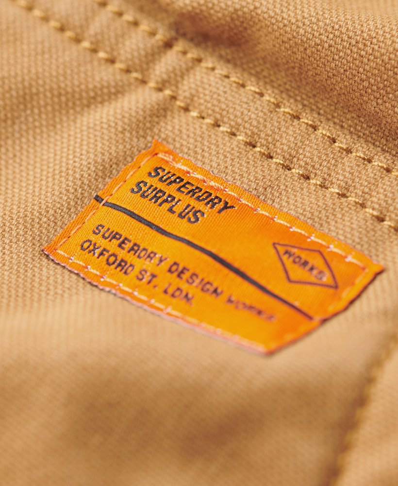 overgebleven werkvest van denim co in tabaksbruin.