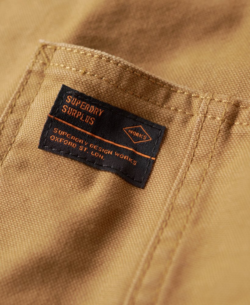 surplus vierzakken werkjas in denim co tabaksbruin