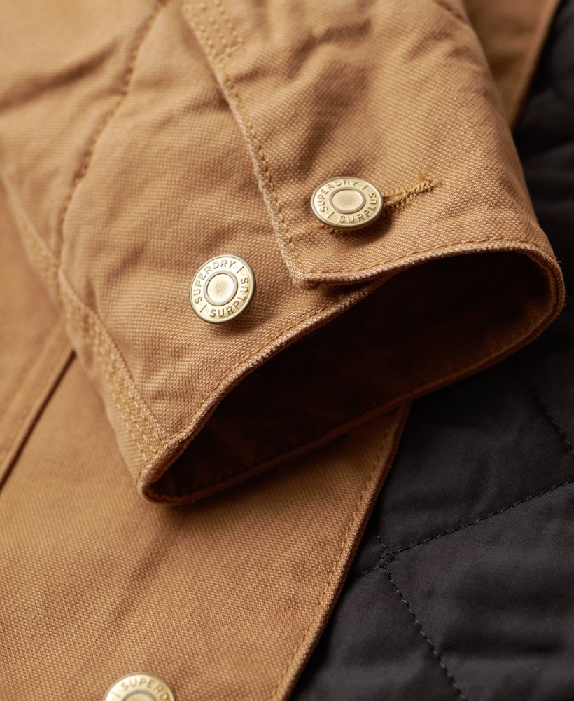 surplus vierzakken werkjas in denim co tabaksbruin
