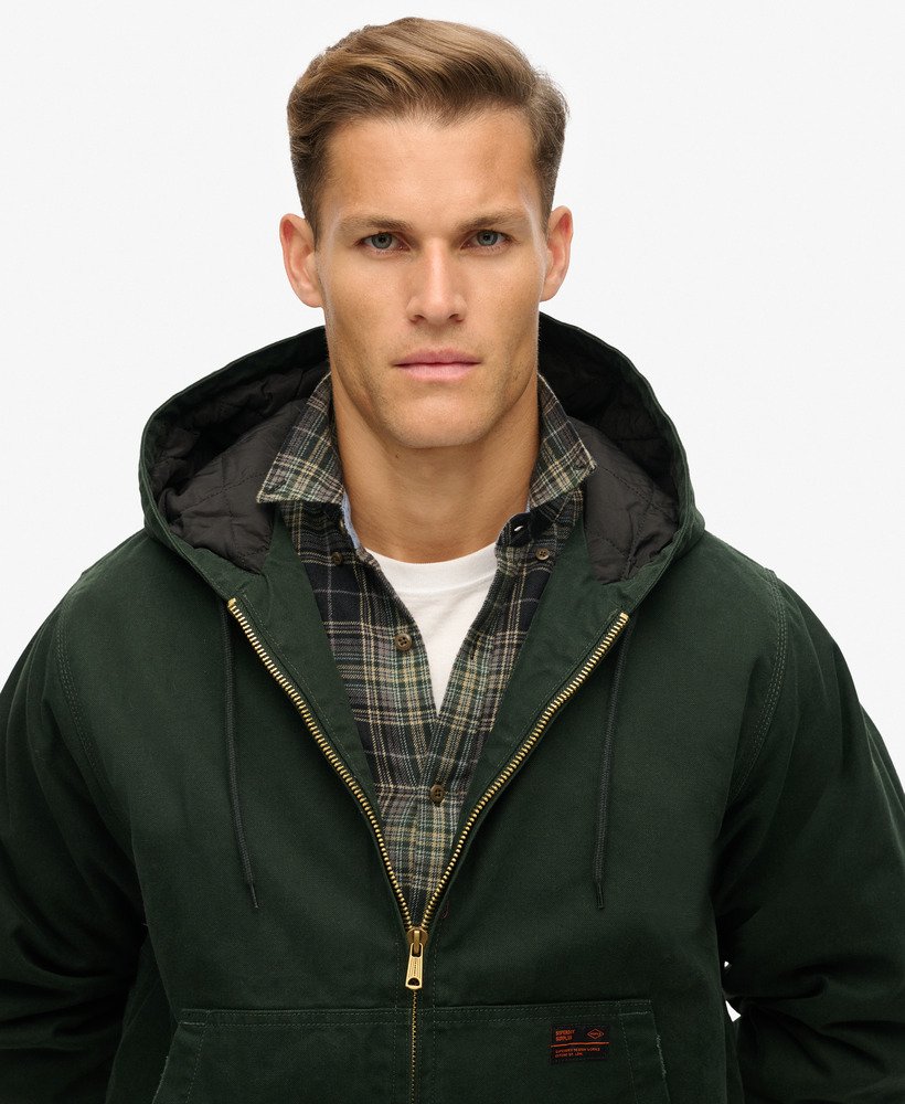 overgebleven bomberjack met capuchon in jet set green