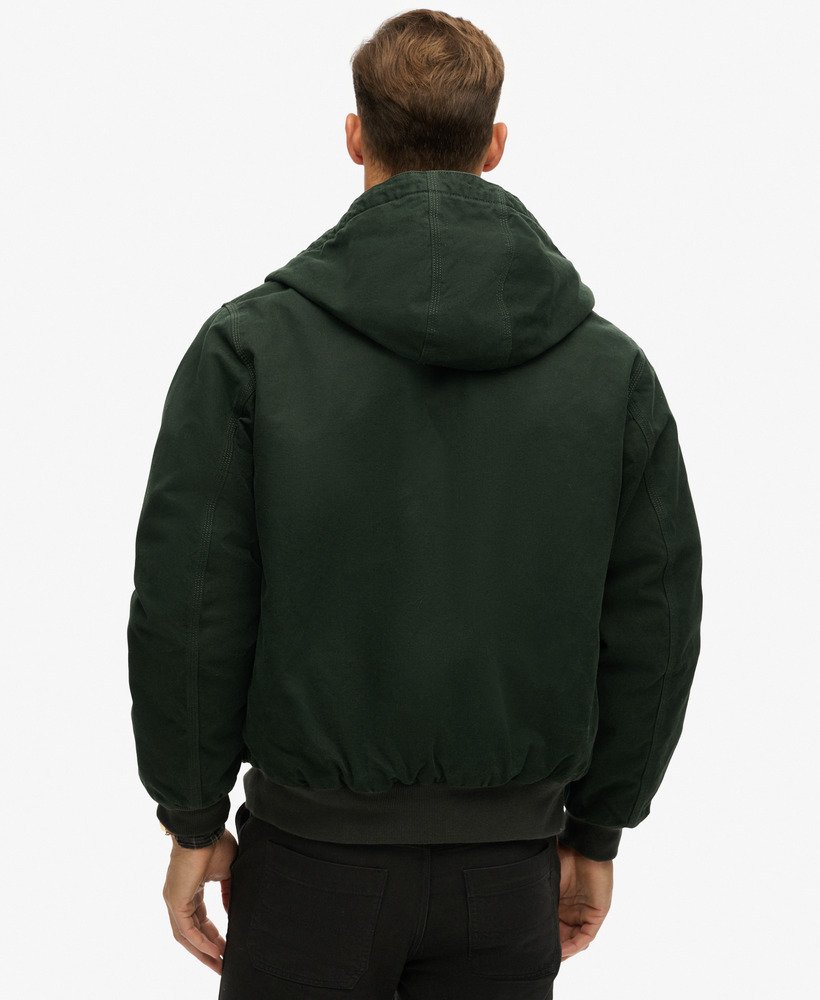overgebleven bomberjack met capuchon in jet set green