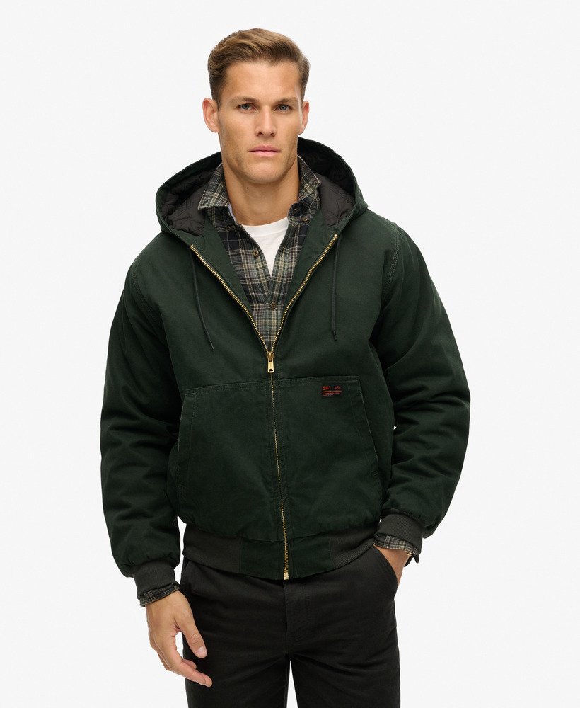 overgebleven bomberjack met capuchon in jet set green
