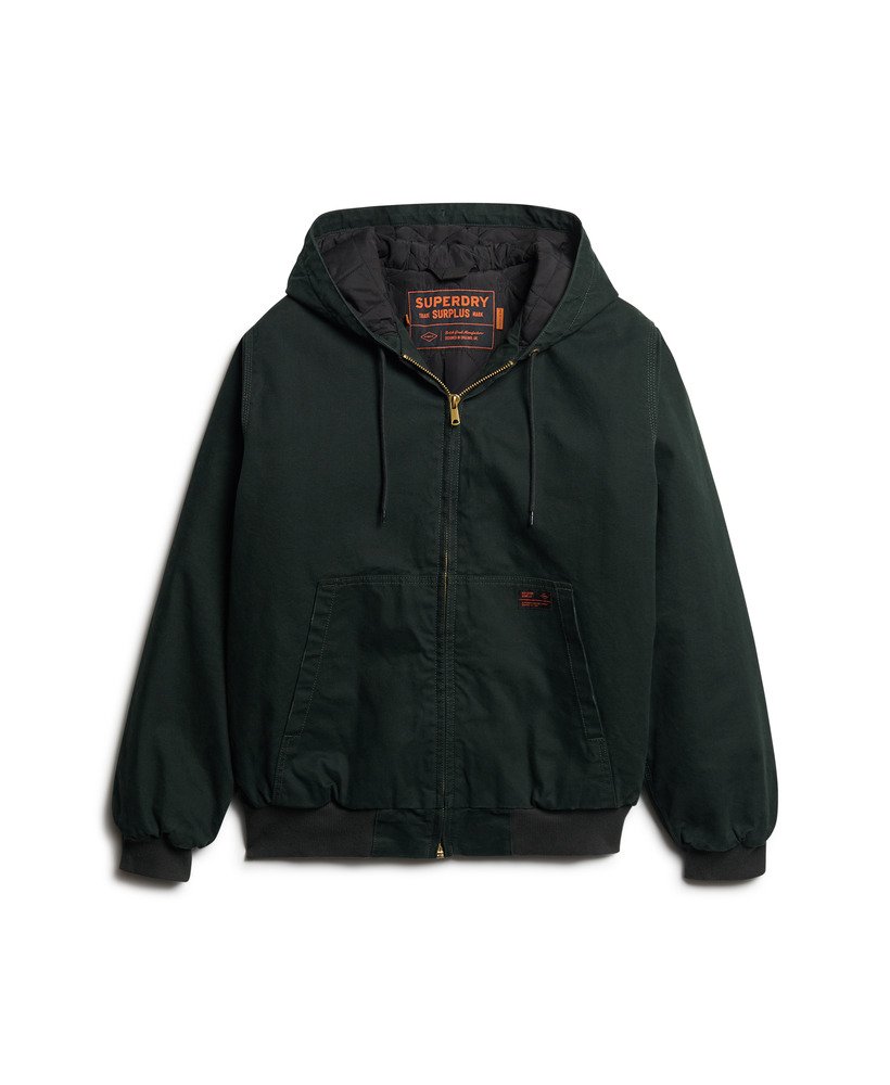 overgebleven bomberjack met capuchon in jet set green
