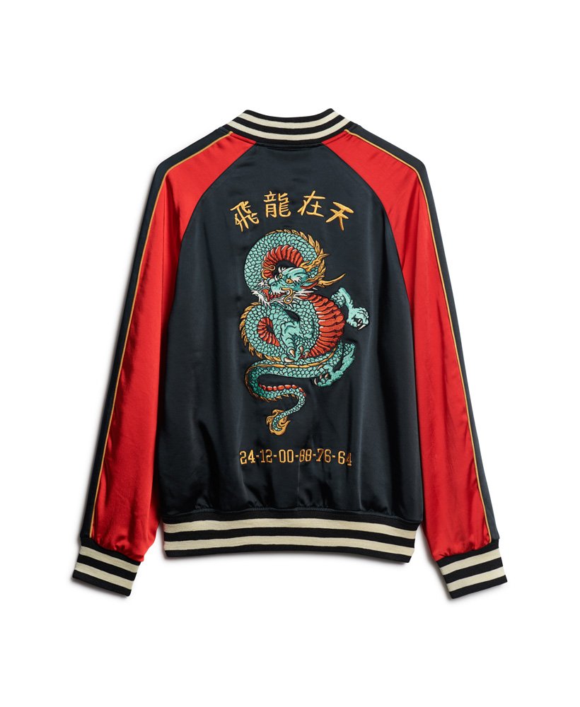 chinese nieuwjaar sukajan-jas in gitzwart