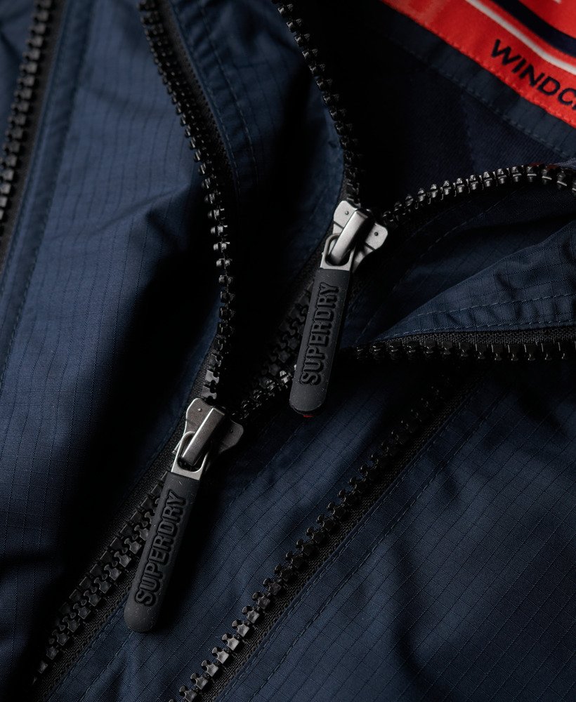 hooded mountain sd windbreaker jacket in eclipse navy