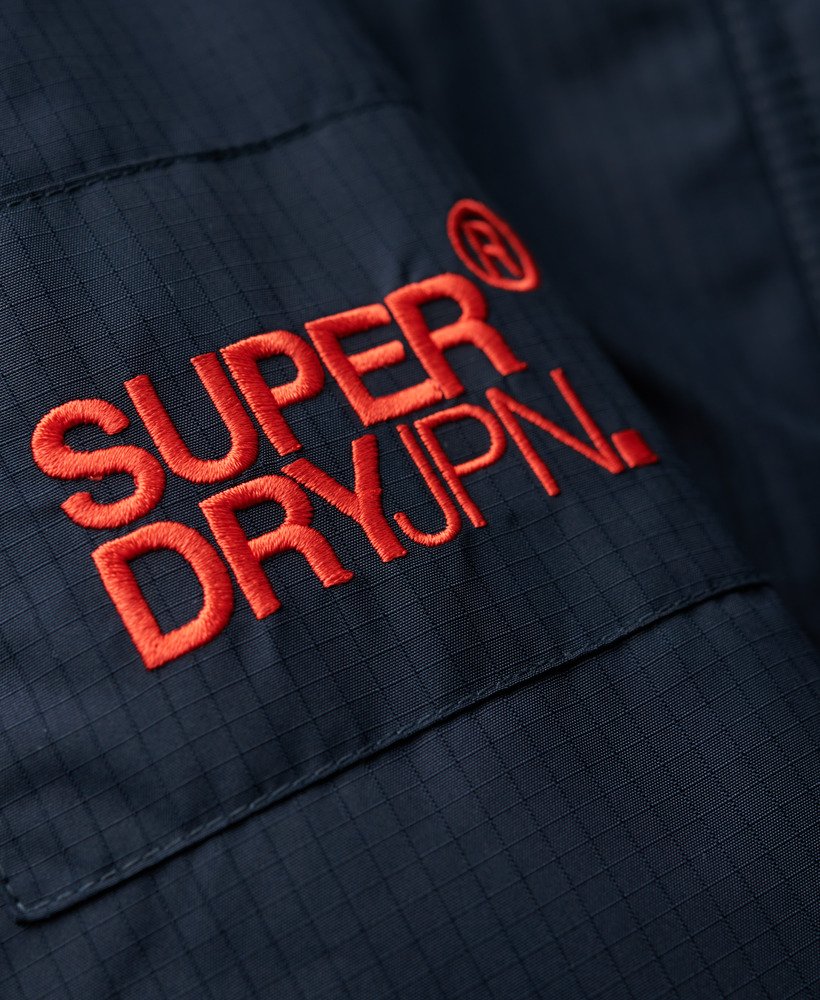 hooded mountain sd windbreaker jacket in eclipse navy