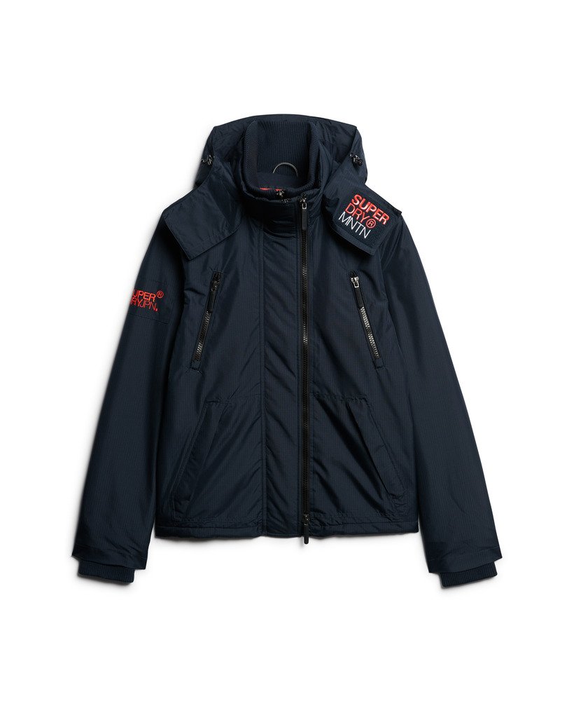 hooded mountain sd windbreaker jacket in eclipse navy