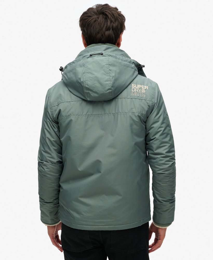hooded mountain sd windbreaker jacket in laurel khaki