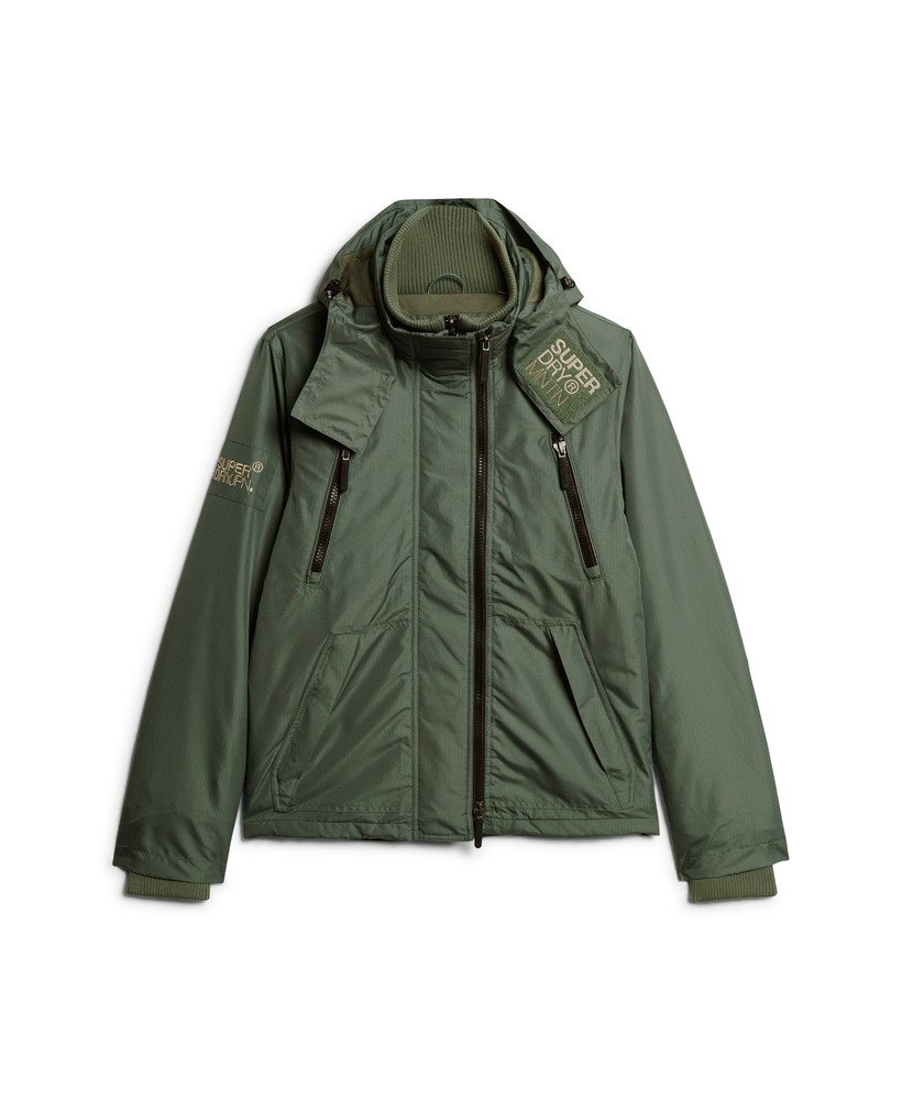 hooded mountain sd windbreaker jacket in laurel khaki