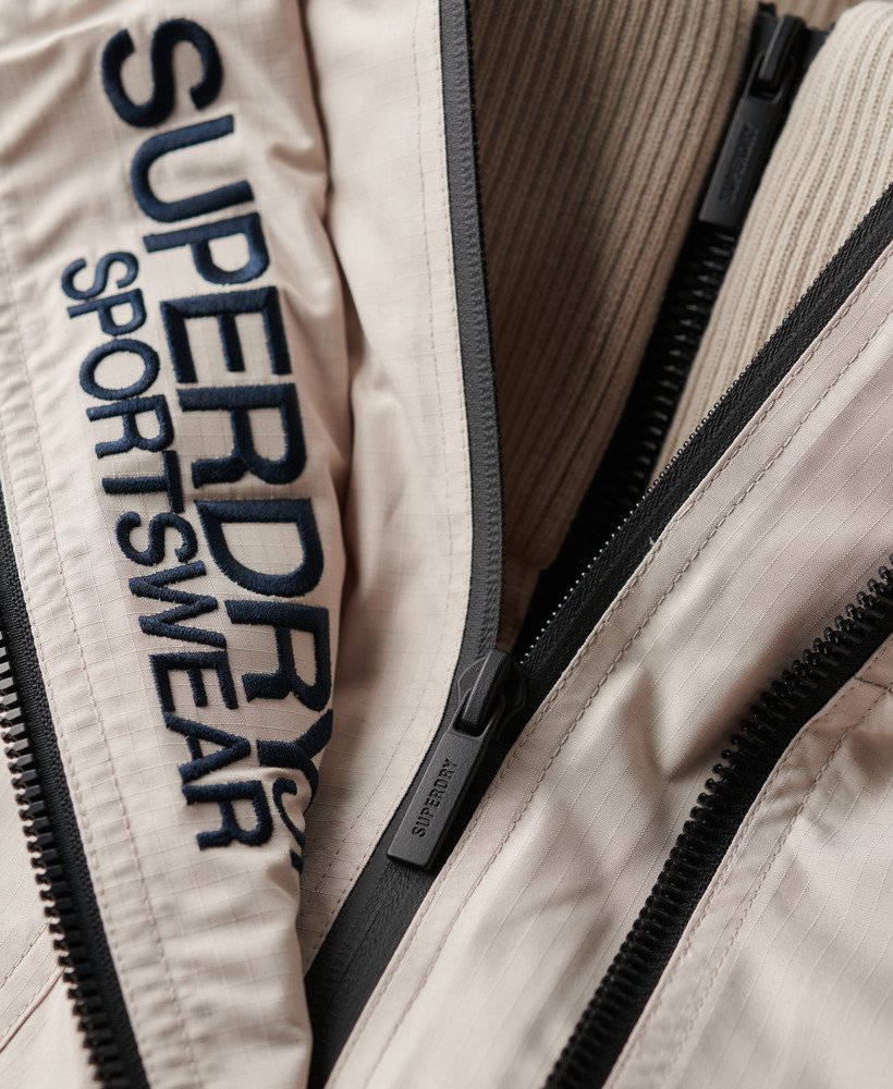 hooded yachter sd windbreaker jacket in chateau gray