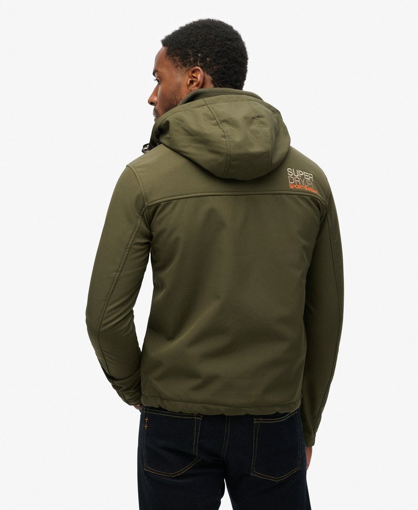 softshell trekkersjas met capuchon in legergroen kaki