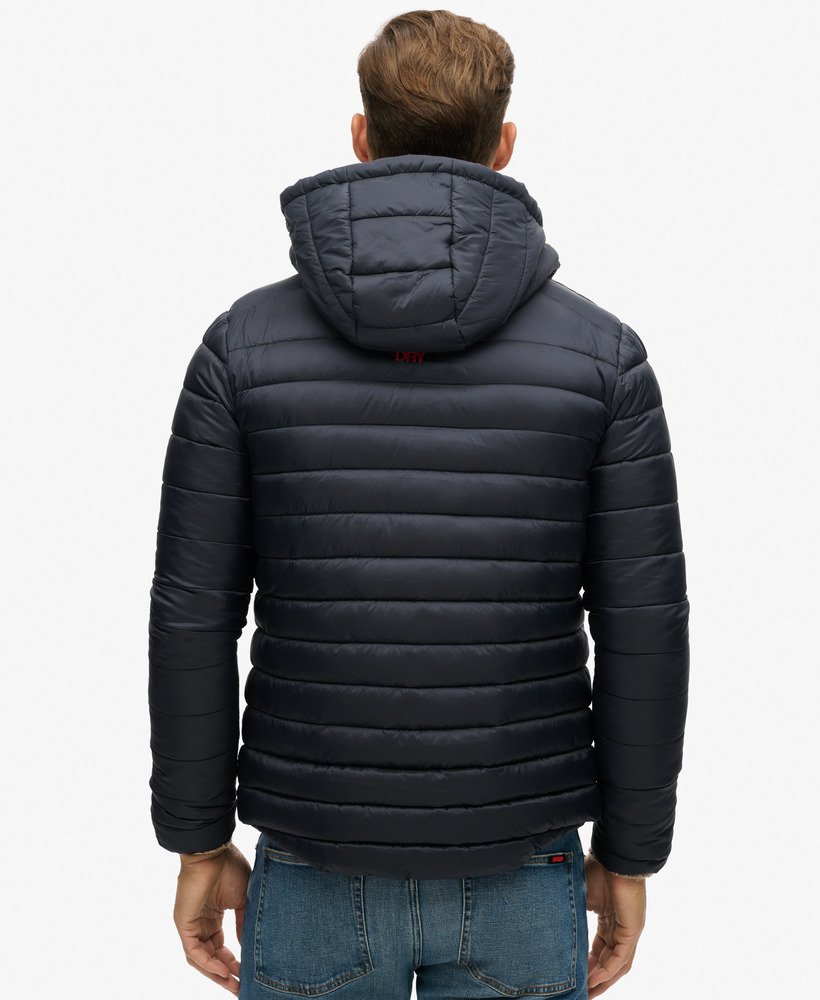 gewatteerde fuji-jas met capuchon in eclipse navy