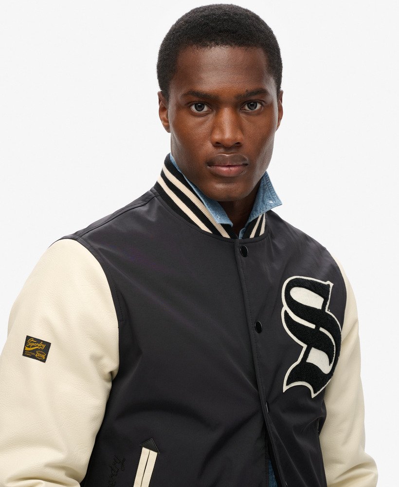 mascot varsity bomberjack in gitzwart