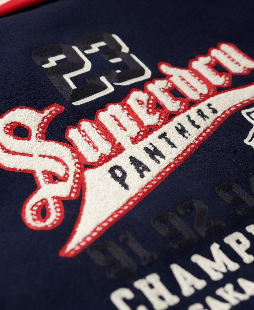 college varsity bomberjack met patches in atlantic navy