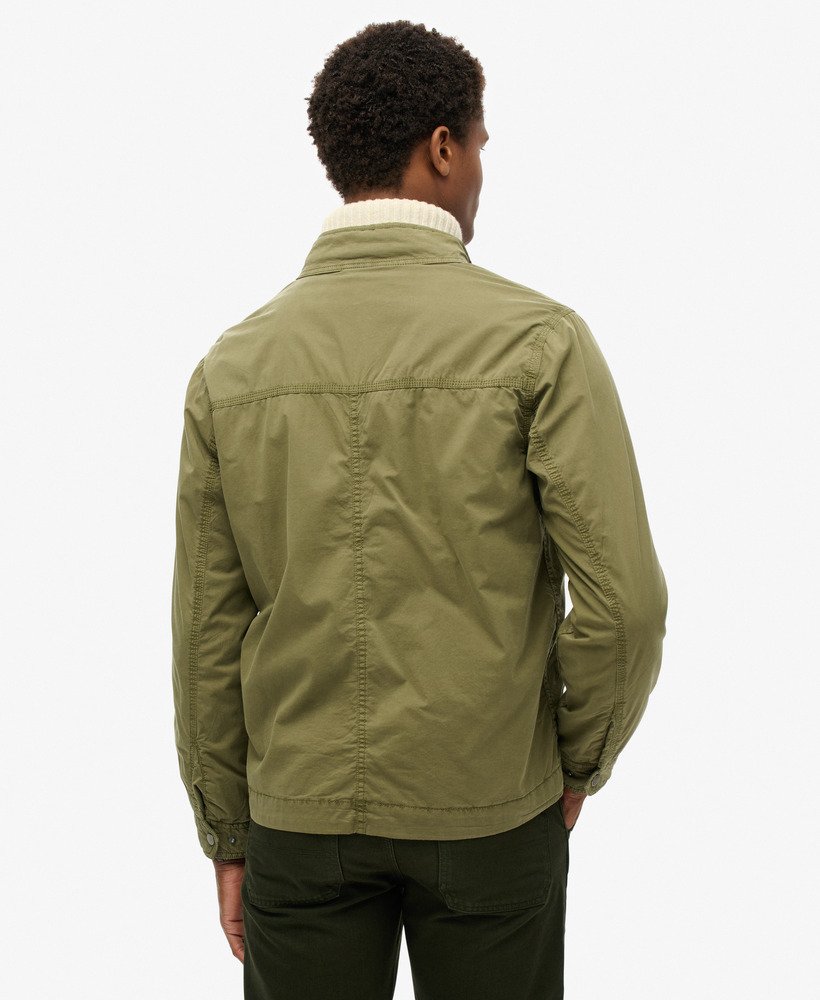 klassieke harrington-jas in donker kaki