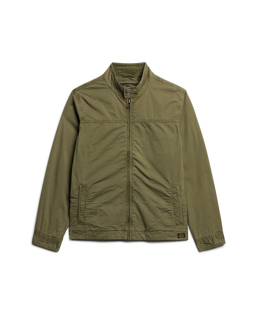klassieke harrington-jas in donker kaki