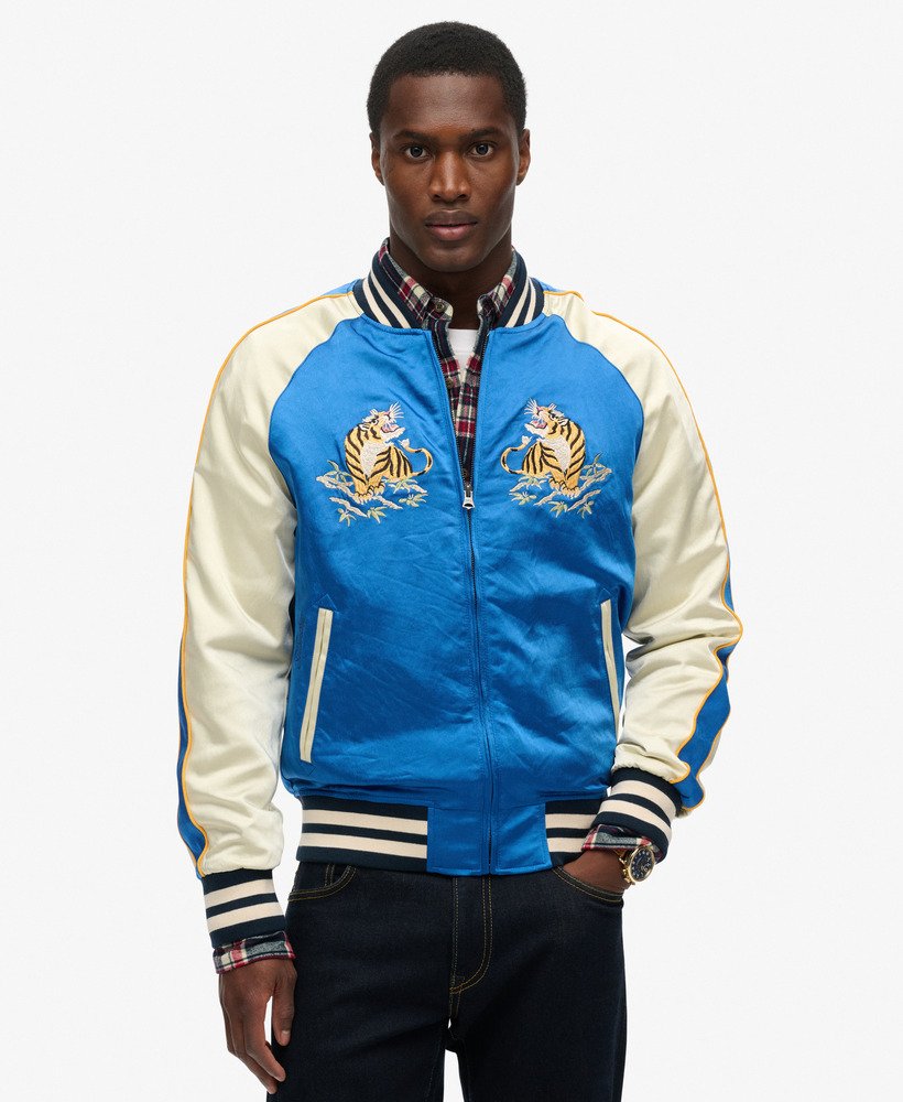 geborduurd sukajan bomberjack in dodger blue