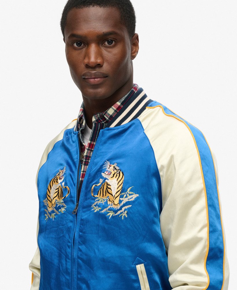 geborduurd sukajan bomberjack in dodger blue